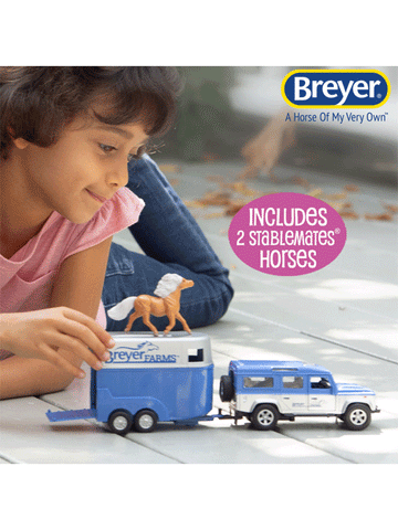 Breyer Farms Land Rover And Tag Along Trailer