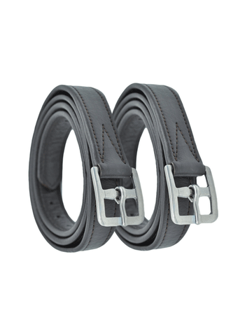 Curved Buckle Hide Covered Stirrup Leathers - Dever Classic