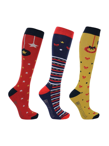 Christmas Decorations Riding Socks- Pack of 3