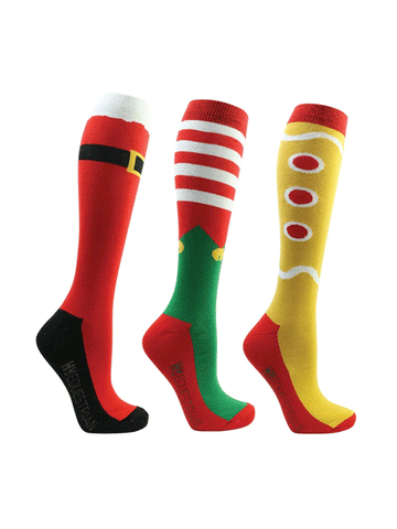 Christmas Festive Feet Riding Socks- Pack of 3