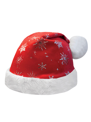 Child's Santa Glitter Snowflake Hat Silk